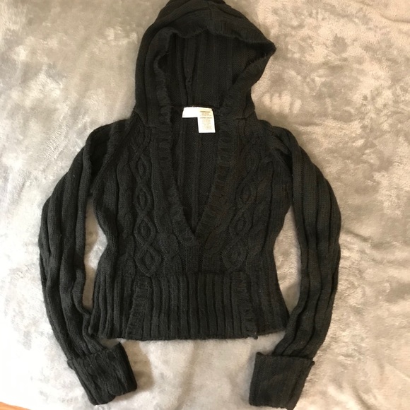 No Boundaries Cropped Knit Hoodie - Picture 1 of 1